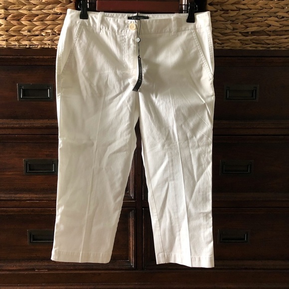 Talbots white signature style cotton cropped pants in size 6P - Picture 1 of 7